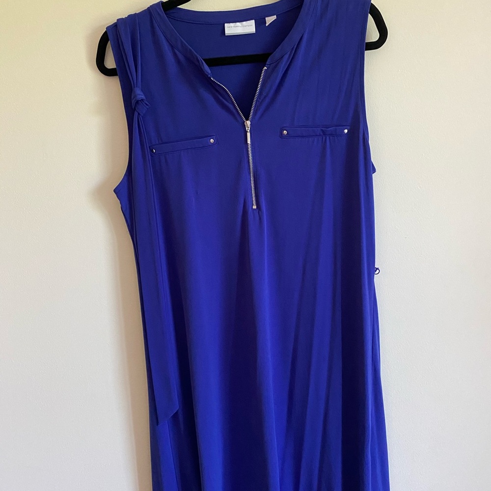 New York & COMPANY | Short Sleeve Blue Dress